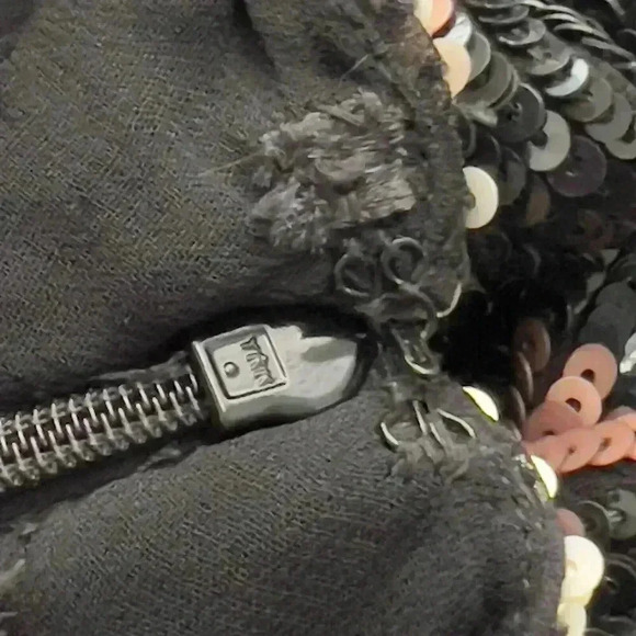 Blu Moon Zig Zag Sequin Mini Skirt Size Small $220 Disco Party - Picture 10 of 11